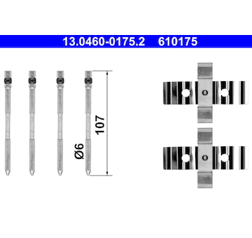Sada prislusenstvi, oblozeni kotoucove brzdy ATE 13.0460-0175.2