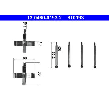 Sada prislusenstvi, oblozeni kotoucove brzdy ATE 13.0460-0193.2