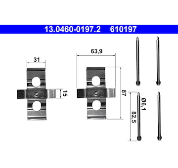 Sada prislusenstvi, oblozeni kotoucove brzdy ATE 13.0460-0197.2