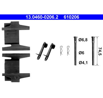 Sada prislusenstvi, oblozeni kotoucove brzdy ATE 13.0460-0206.2