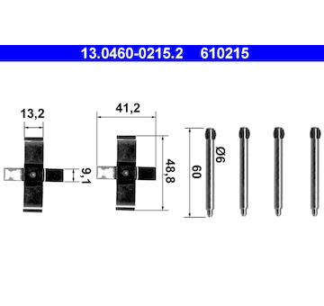 Sada prislusenstvi, oblozeni kotoucove brzdy ATE 13.0460-0215.2
