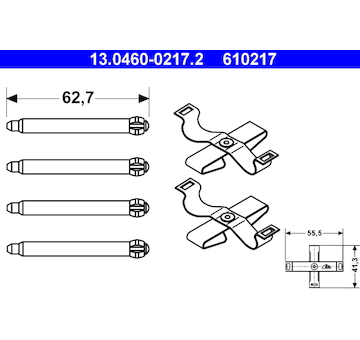 Sada prislusenstvi, oblozeni kotoucove brzdy ATE 13.0460-0217.2