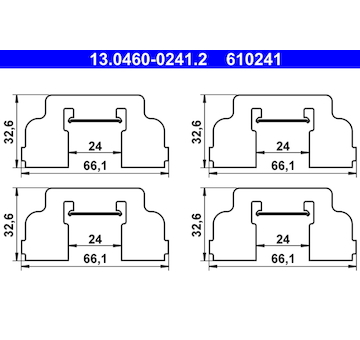 Sada příslušenství, obložení kotoučové brzdy ATE 13.0460-0241.2