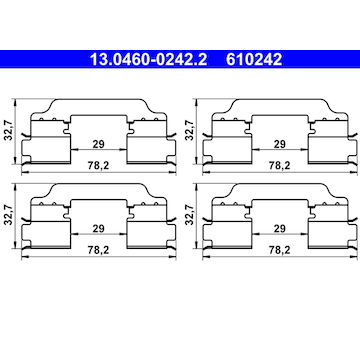 Sada príslużenstva oblożenia kotúčovej brzdy ATE 13.0460-0242.2
