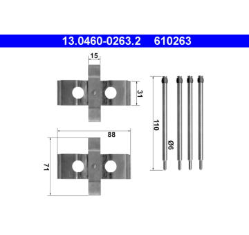 Sada prislusenstvi, oblozeni kotoucove brzdy ATE 13.0460-0263.2