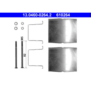 Sada prislusenstvi, oblozeni kotoucove brzdy ATE 13.0460-0264.2