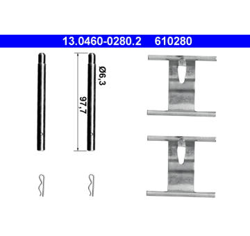 Sada příslušenství, obložení kotoučové brzdy ATE 13.0460-0280.2