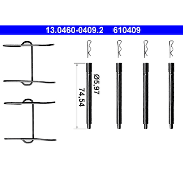 Sada prislusenstvi, oblozeni kotoucove brzdy ATE 13.0460-0409.2