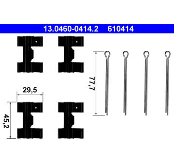 Sada prislusenstvi, oblozeni kotoucove brzdy ATE 13.0460-0414.2