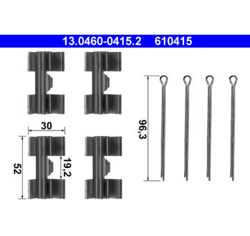Sada prislusenstvi, oblozeni kotoucove brzdy ATE 13.0460-0415.2