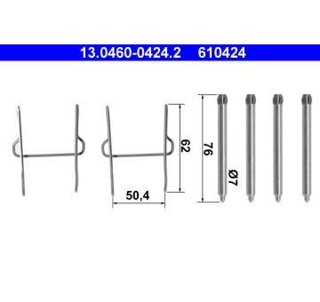 Sada příslušenství, obložení kotoučové brzdy ATE 13.0460-0424.2