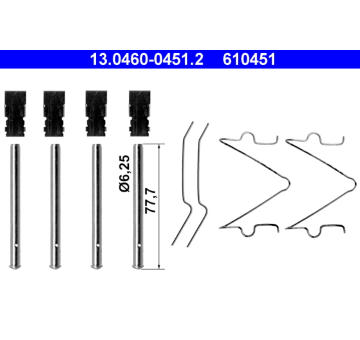 Sada prislusenstvi, oblozeni kotoucove brzdy ATE 13.0460-0451.2