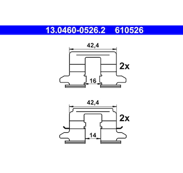 Sada příslušenství, obložení kotoučové brzdy ATE 13.0460-0526.2