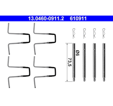 Sada prislusenstvi, oblozeni kotoucove brzdy ATE 13.0460-0911.2