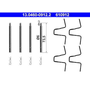 Sada příslušenství, obložení kotoučové brzdy ATE 13.0460-0912.2