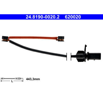 Výstražný kontakt, opotřebení obložení ATE 24.8190-0020.2