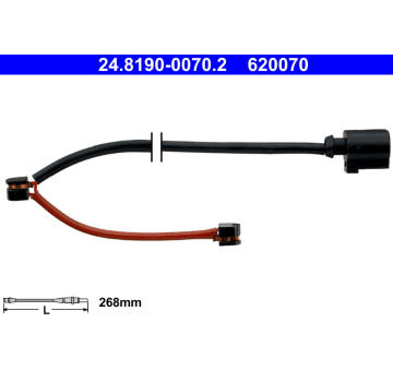Výstražný kontakt, opotřebení obložení ATE 24.8190-0070.2