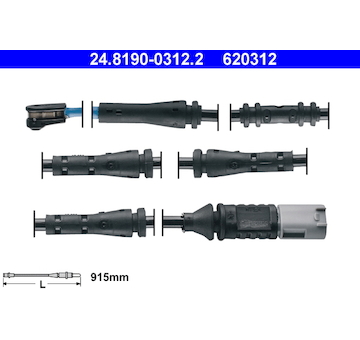 Výstražný kontakt, opotřebení obložení ATE ATE 24.8190-0312.2