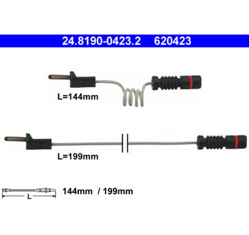 Výstražný kontakt, opotřebení obložení ATE 24.8190-0423.2
