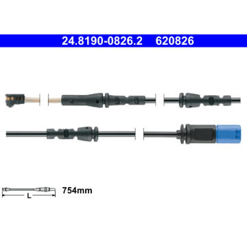 Výstražný kontakt, opotřebení obložení ATE 24.8190-0826.2