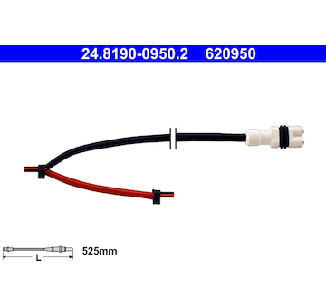Výstrażný kontakt opotrebenia brzdového oblożenia ATE 24.8190-0950.2