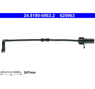 Výstrażný kontakt opotrebenia brzdového oblożenia ATE 24.8190-0963.2