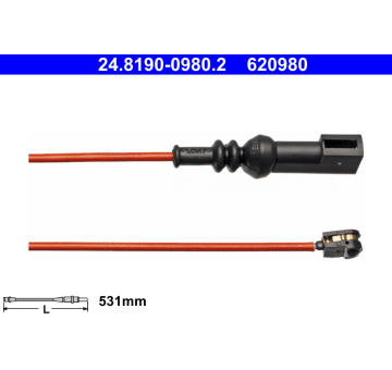 Výstražný kontakt, opotřebení obložení ATE 24.8190-0980.2
