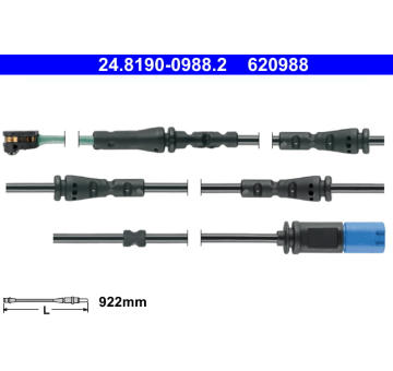 Výstrażný kontakt opotrebenia brzdového oblożenia ATE 24.8190-0988.2