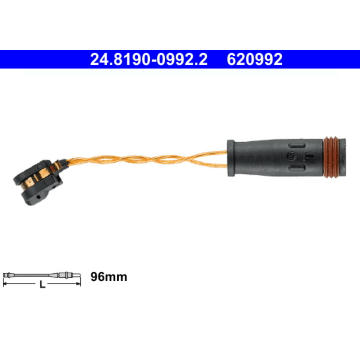 Výstrażný kontakt opotrebenia brzdového oblożenia ATE 24.8190-0992.2
