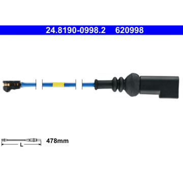 Výstražný kontakt, opotřebení obložení ATE 24.8190-0998.2