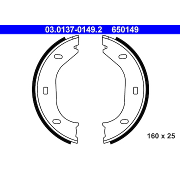 Sada brzdových čelistí, parkovací brzda ATE 03.0137-0149.2