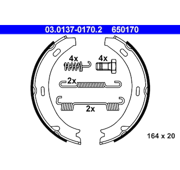 Sada brzdových čelistí, parkovací brzda ATE 03.0137-0170.2