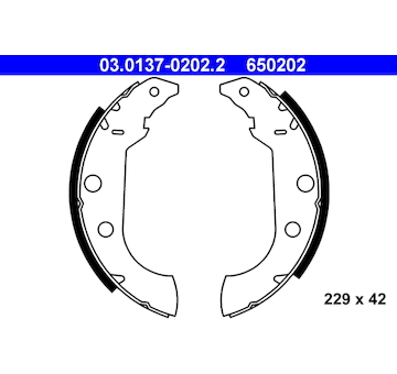 Sada brzdových čelistí ATE 03.0137-0202.2