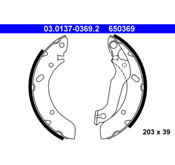 Sada brzdových čelistí ATE 03.0137-0369.2