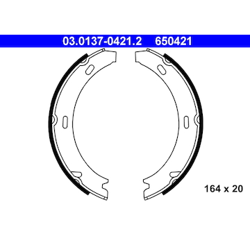 Sada brzdových čelistí, parkovací brzda ATE 03.0137-0421.2