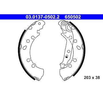 Sada brzdových čelistí ATE 03.0137-0502.2