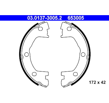 Sada brzdových čelistí, parkovací brzda ATE 03.0137-3005.2