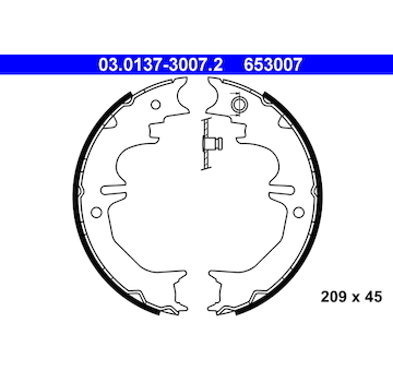 Sada brzdových čelistí, parkovací brzda ATE 03.0137-3007.2