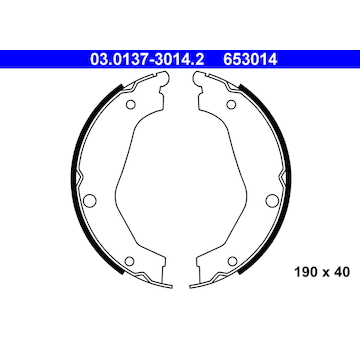Sada brzdových čelistí, parkovací brzda ATE 03.0137-3014.2
