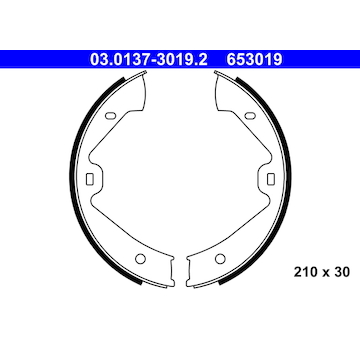 Sada brzdových čelistí, parkovací brzda ATE 03.0137-3019.2