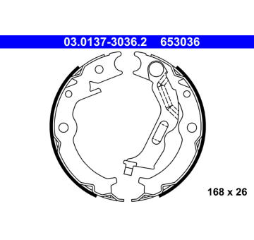Sada brzdových čelistí, parkovací brzda ATE 03.0137-3036.2