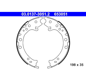 Sada brzdových čelistí, parkovací brzda ATE 03.0137-3051.2
