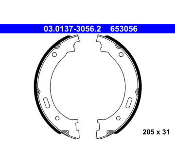 Sada brzdových čelistí, parkovací brzda ATE 03.0137-3056.2
