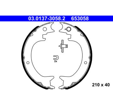 Sada brzdových čelistí, parkovací brzda ATE 03.0137-3058.2