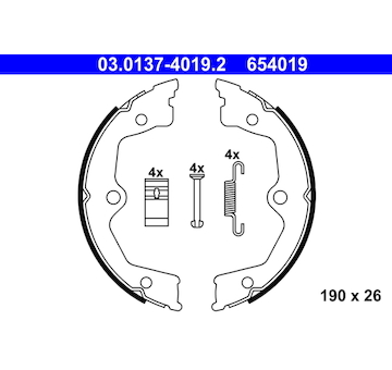 Sada brzdových čelistí, parkovací brzda ATE 03.0137-4019.2