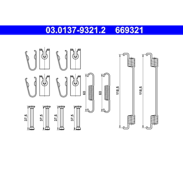 Sada prislusenstvi, brzdove celisti ATE 03.0137-9321.2