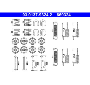Sada prislusenstvi, parkovaci brzdove celisti ATE 03.0137-9324.2