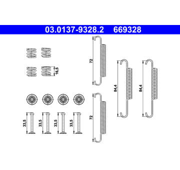 Sada prislusenstvi, parkovaci brzdove celisti ATE 03.0137-9328.2