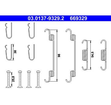 Sada prislusenstvi, parkovaci brzdove celisti ATE 03.0137-9329.2