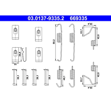 Sada prislusenstvi, parkovaci brzdove celisti ATE 03.0137-9335.2